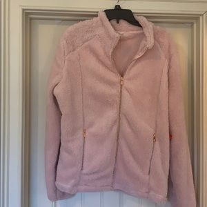 Pink collared fleece zip up